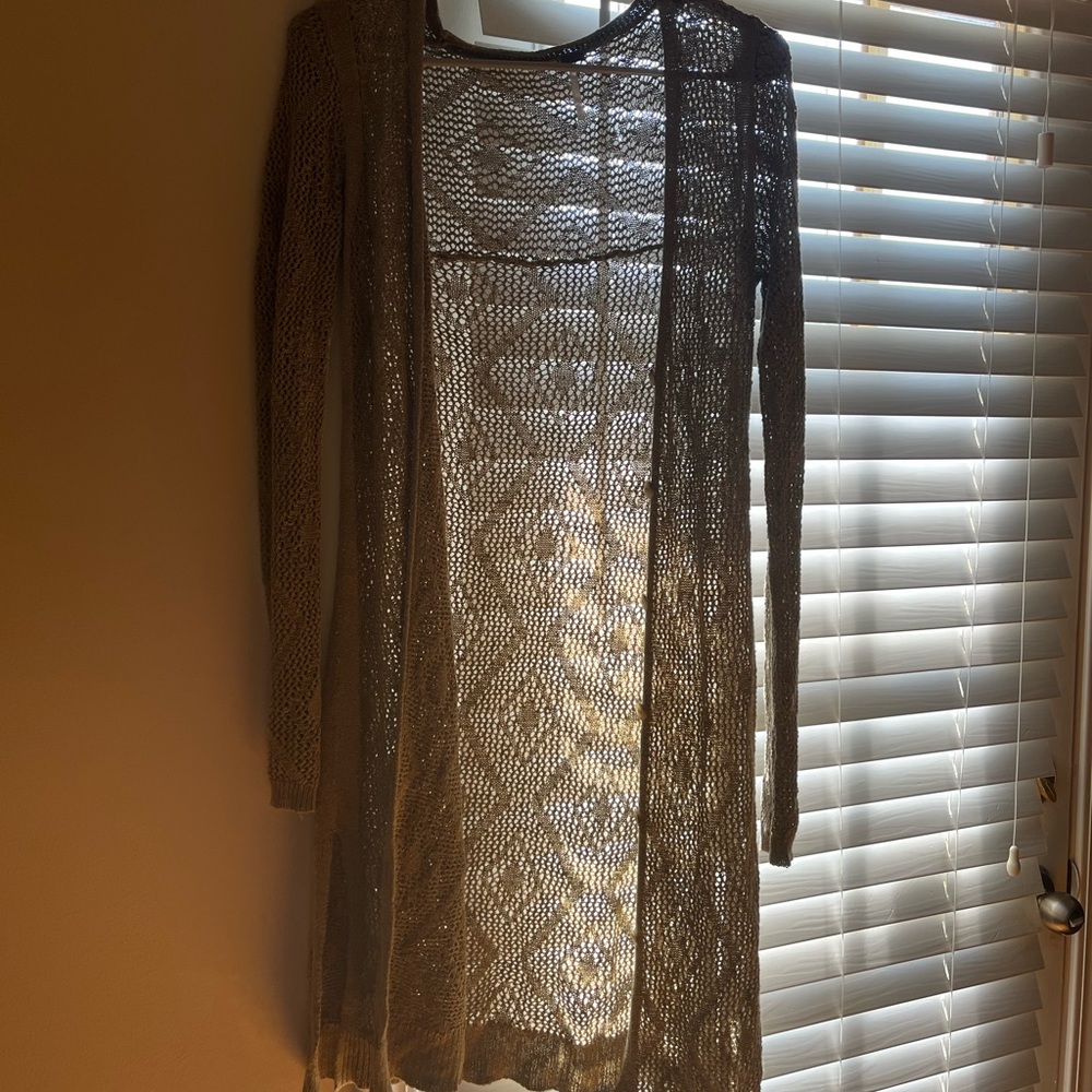 Free People Green Cardigan